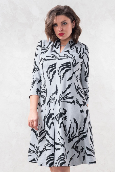 На каждый день струящееся серое платье из трикотажа Avanti 1620 - фото 2