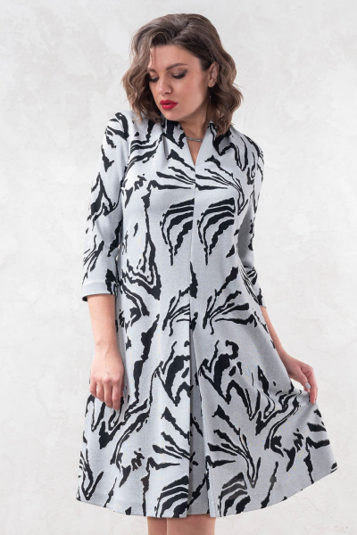 На каждый день струящееся серое платье из трикотажа Avanti 1620 - фото 1