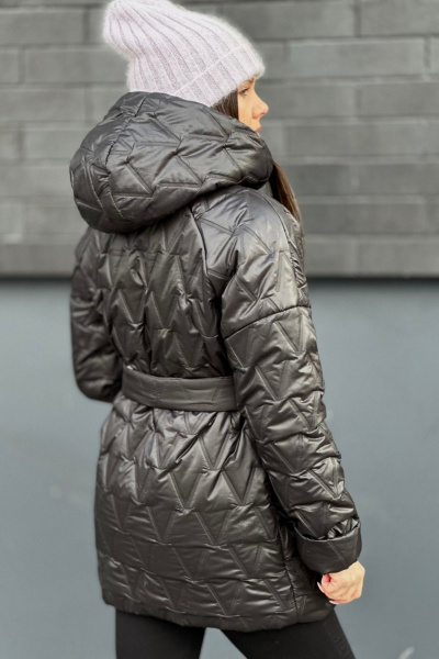 Черная демисезонная куртка на молнии со съемным капюшоном S.O.L O Me М-И10 черный - фото 2