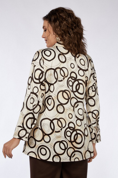 Бежево-коричневый комплект блузки и брюк из текстиля для повседневности Matini 1.1749 беж+коричневый - фото 16