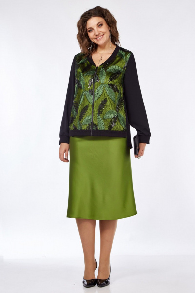 Зеленый комплект юбки и безрукавки из вискозы и трикотажа Matini 1.1733 зеленый - фото 3