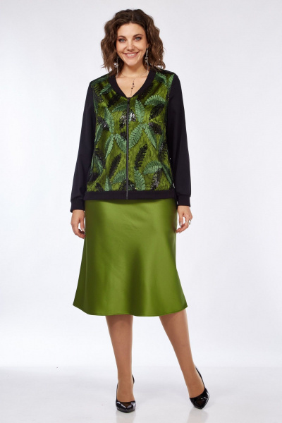 Зеленый комплект юбки и безрукавки из вискозы и трикотажа Matini 1.1733 зеленый - фото 1