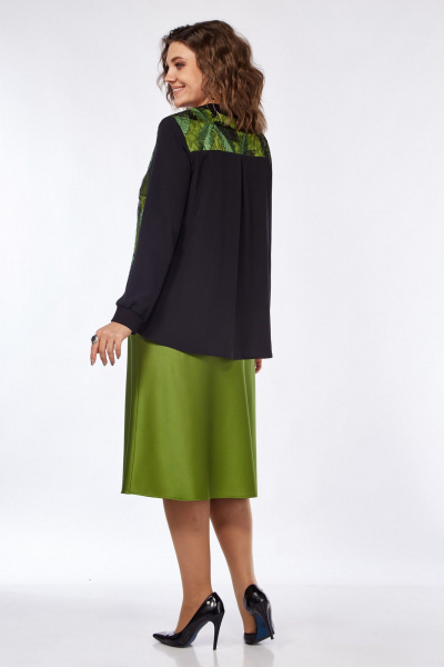 Зеленый комплект юбки и безрукавки из вискозы и трикотажа Matini 1.1733 зеленый - фото 9