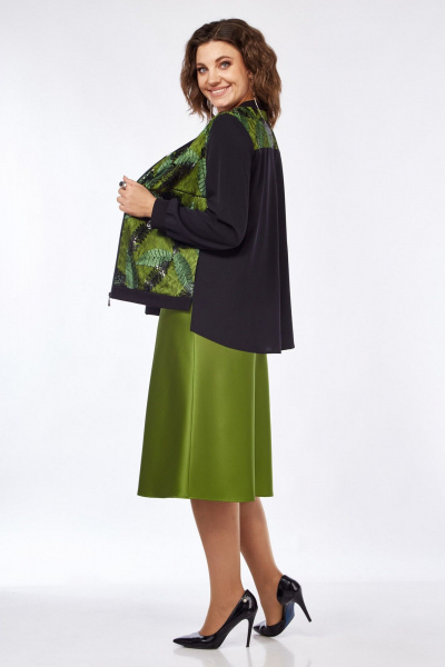 Зеленый комплект юбки и безрукавки из вискозы и трикотажа Matini 1.1733 зеленый - фото 8