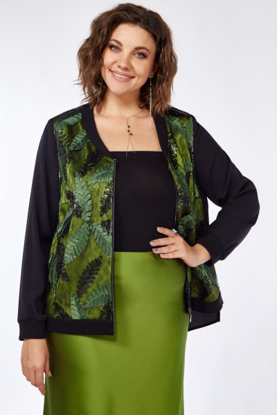 Зеленый комплект юбки и безрукавки из вискозы и трикотажа Matini 1.1733 зеленый - фото 7