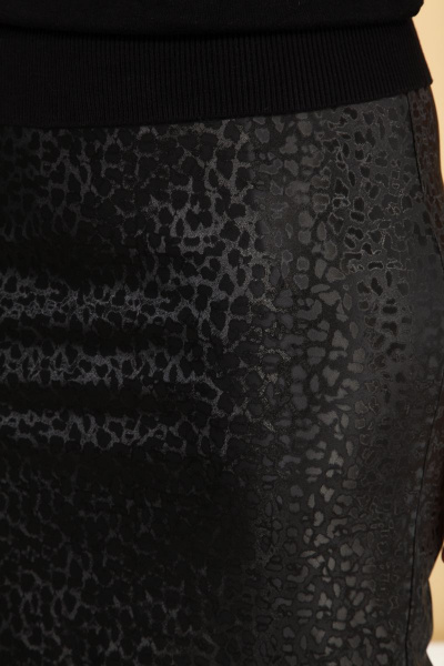 Демисезонная юбка из экокожи с леопардовым рисунком и металлической молнией Klever 259 леопард - фото 7