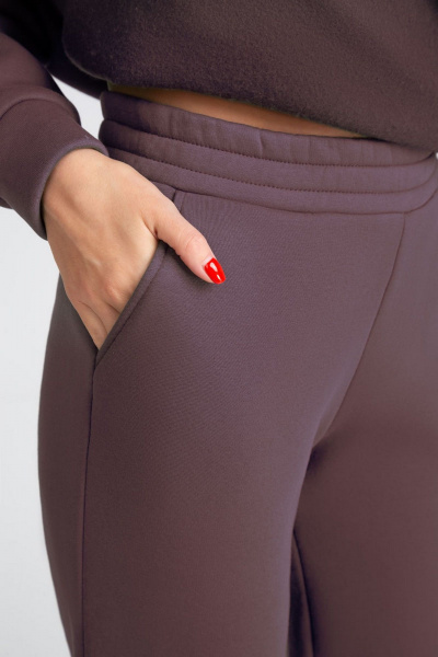 Спортивный костюм из трикотажа с капюшоном и карманами IVARI 61303/1 бордо - фото 4