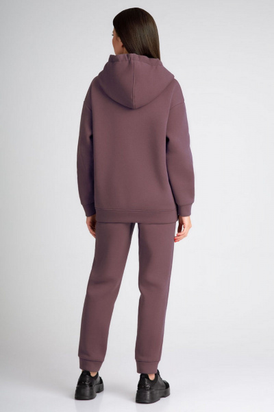 Спортивный костюм из трикотажа с капюшоном и карманами IVARI 61303/1 бордо - фото 3