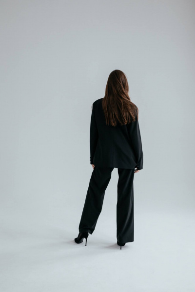 Брюки и жакет классического крой изделия из текстиля SK Brand SK7123 черный - фото 4