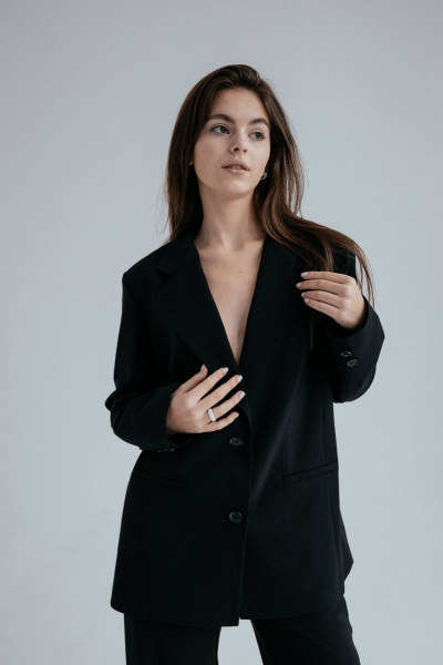 Брюки и жакет классического крой изделия из текстиля SK Brand SK7123 черный - фото 5