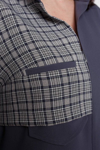 Платье Дорофея 539 серый,белый - фото 3