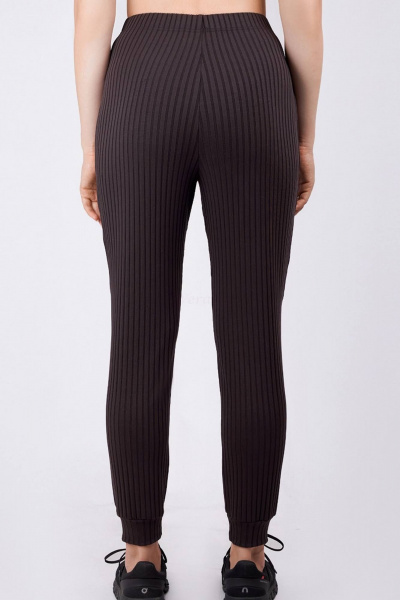 Брюки прямые из трикотажа с манжетами и высокой посадкой Verally 481-2 эспрессо - фото 3