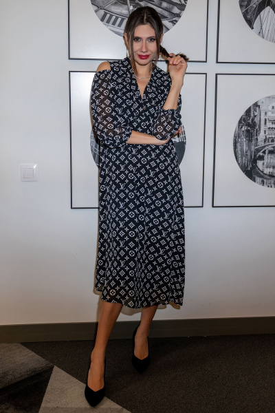 Платье Luna 137 черный-белый - фото 5