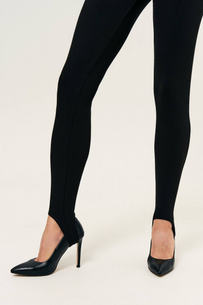 Леггинсы с штрипкой из утепленного трикотажа на широком поясе LeNata 15360 черный - фото 6