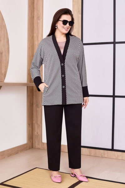 Костюм батал с жакетом и брюками из трикотажа Lissana 4828 - фото 5