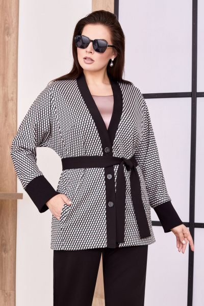 Костюм батал с жакетом и брюками из трикотажа Lissana 4828 - фото 4