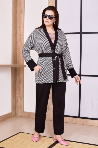 Костюм батал с жакетом и брюками из трикотажа Lissana 4828 - фото 1