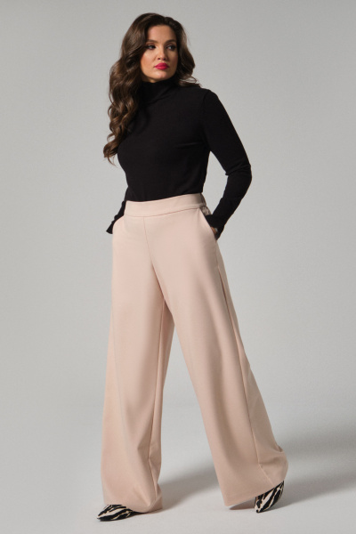 Брюки классические из текстиля с зауженным к низу кроем Панда 149264w бежевый - фото 4