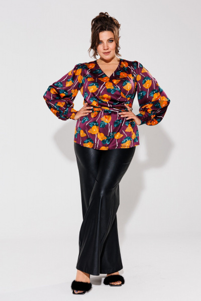 Блуза Anelli 1423 оранж_на_бордо - фото 4