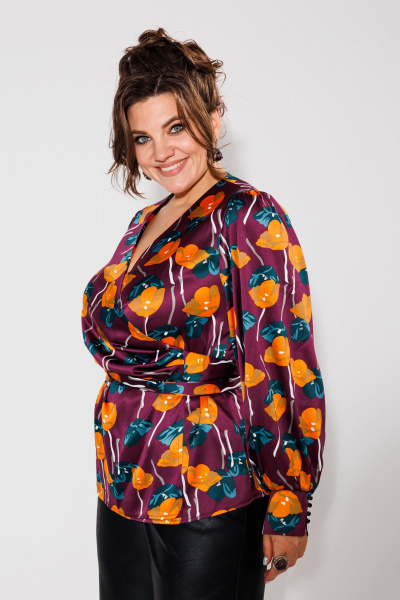 Блуза Anelli 1423 оранж_на_бордо - фото 2
