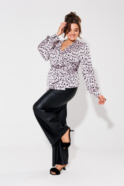 Блуза на запах из армани шелка с универсальным стилем Anelli 1423 пятна - фото 5