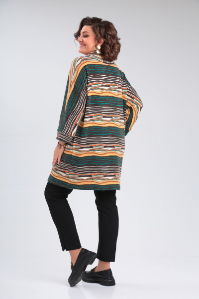 Джемпер-туніка из ангорки свободный с карманами OVERYOU М133 зеленый - фото 6