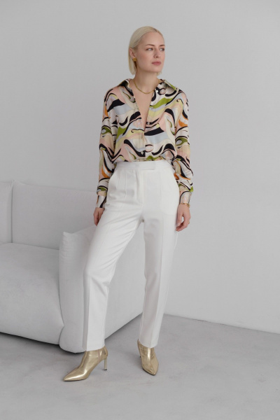 Брюки HELEN BIRCH В013b молочный - фото 9