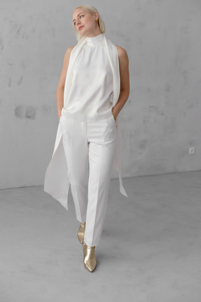 Брюки HELEN BIRCH В013b молочный - фото 8