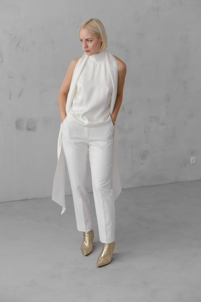 Брюки HELEN BIRCH В013b молочный - фото 7