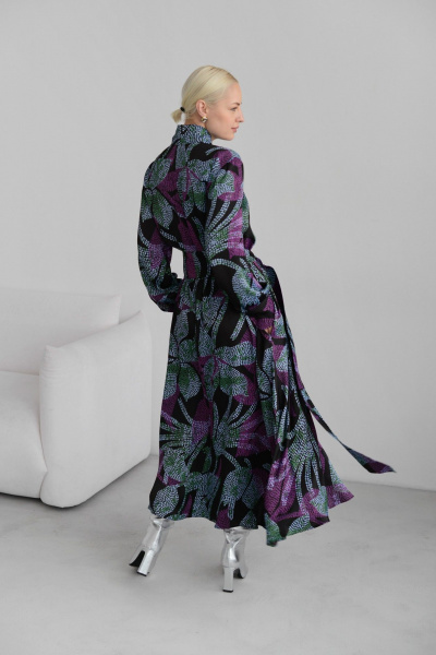 Макси платье-рубашка из вискозы с поясом HELEN BIRCH Pl053 - фото 11