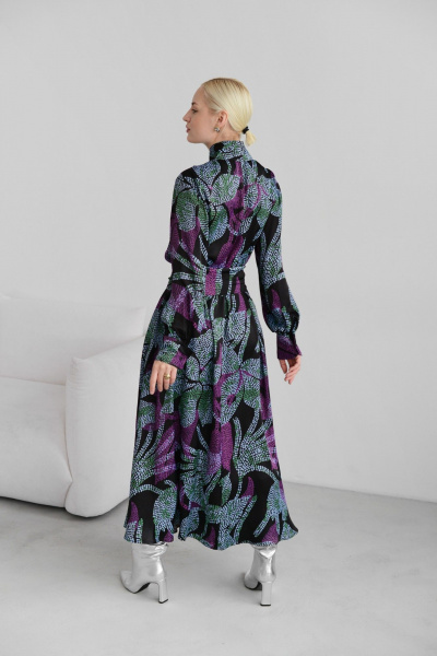 Макси платье-рубашка из вискозы с поясом HELEN BIRCH Pl053 - фото 10