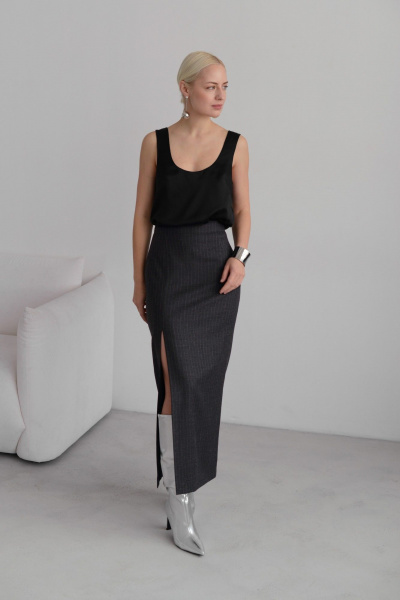 Миди юбка с высокой посадкой и разрезом HELEN BIRCH U014а - фото 6