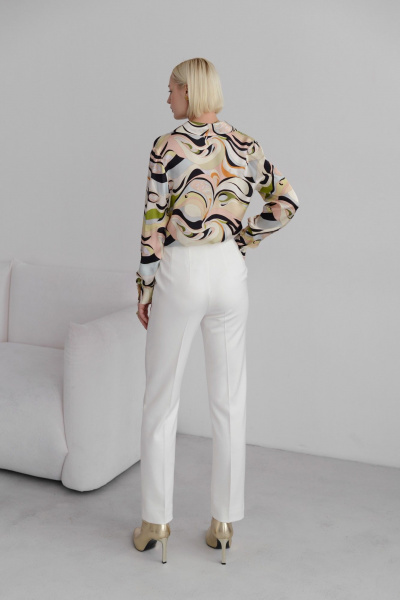 Мультиколор блуза из вискозы с пуговицами и манжетами HELEN BIRCH Bl024e - фото 7