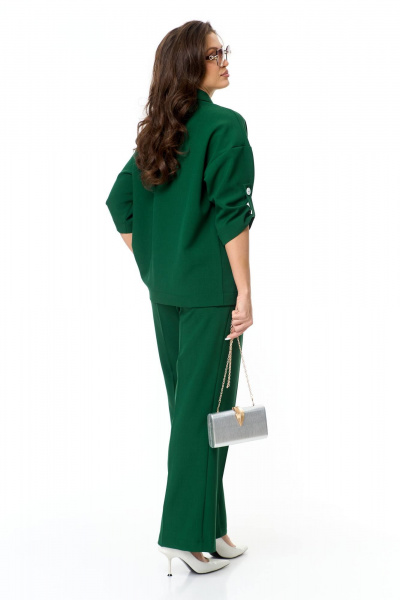Элегантный комплект из брюк и жакета прямого силуэта Taita plus 2329/3 изумруд - фото 8