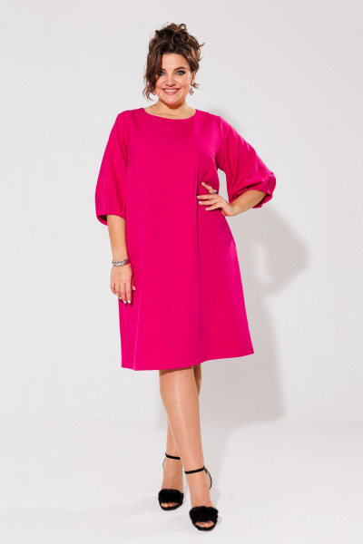 Платье в стиле нарядной элегантности с рукавом 3/4 Anelli 1434.1 фуксия - фото 1