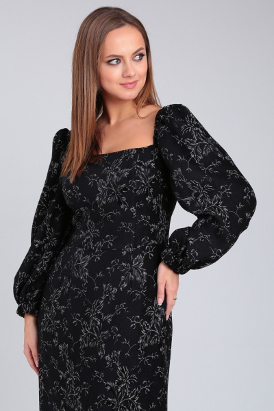 Платье приталенное из костюмной ткани с рельефами и длинными рукавами Angelina & Сompany 942 - фото 9