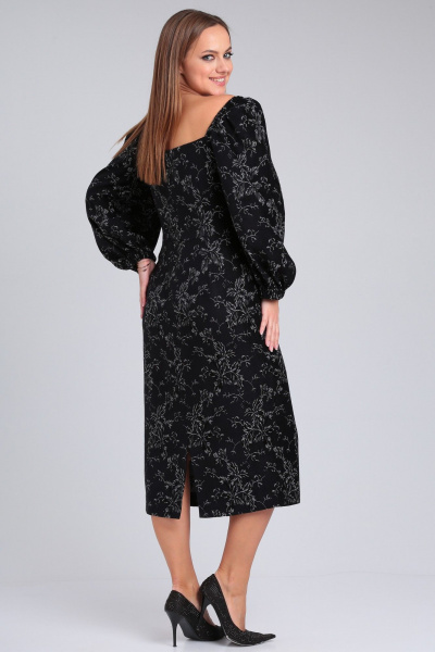 Платье приталенное из костюмной ткани с рельефами и длинными рукавами Angelina & Сompany 942 - фото 2