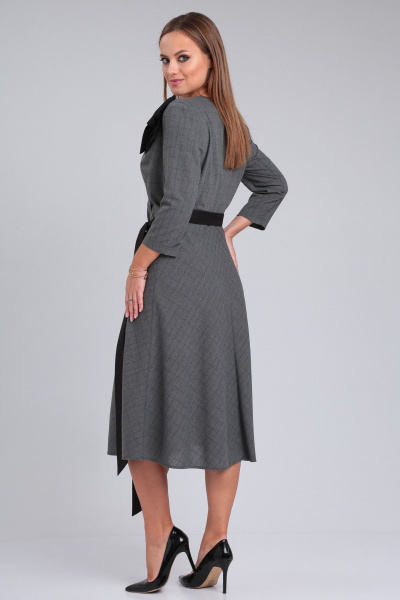 Платье с запахом в клетку с бантом и полусолнце юбкой Angelina & Сompany 943 - фото 9