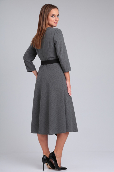 Платье с запахом в клетку с бантом и полусолнце юбкой Angelina & Сompany 943 - фото 2