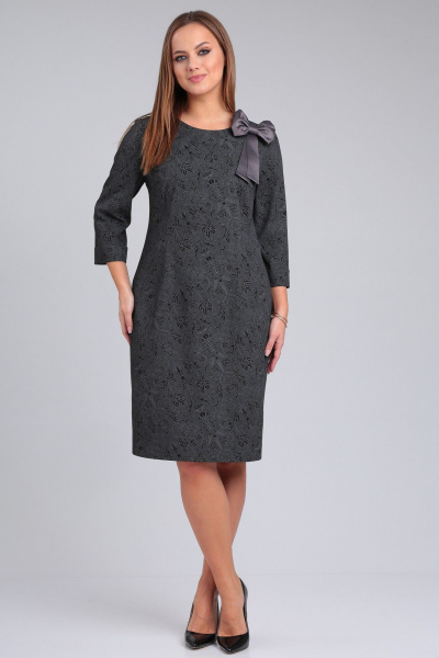 Платье повседневное с нагрудными вытачками и декоративным бантом Angelina & Сompany 945 - фото 7