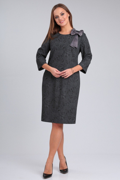 Платье повседневное с нагрудными вытачками и декоративным бантом Angelina & Сompany 945 - фото 5