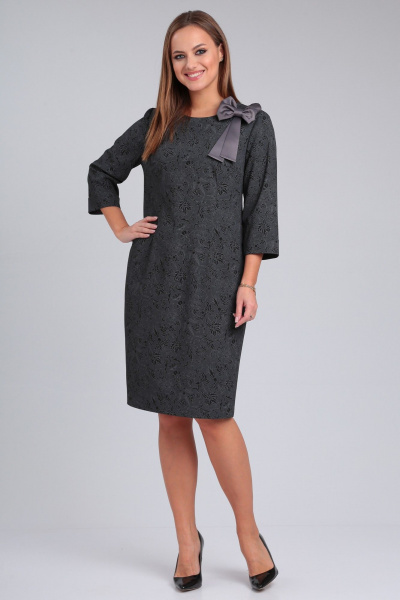 Платье повседневное с нагрудными вытачками и декоративным бантом Angelina & Сompany 945 - фото 4