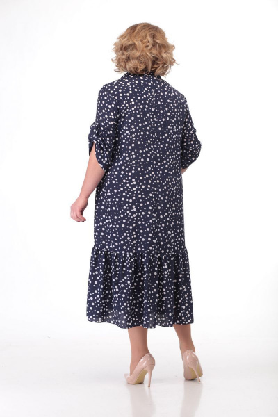 Платье с отложным воротником и карманами из текстиля Кэтисбел 1450 горохи - фото 2