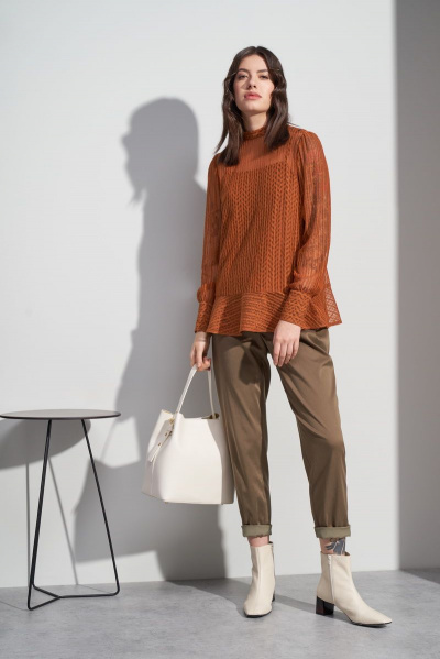 Топ коричневый текстильный для базовых образов BURVIN 7098-51 - фото 1