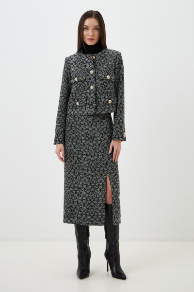 Короткий жакет из итальянского твида с металлическими пуговицами C. of PAPAYA NEW 1691 - фото 1