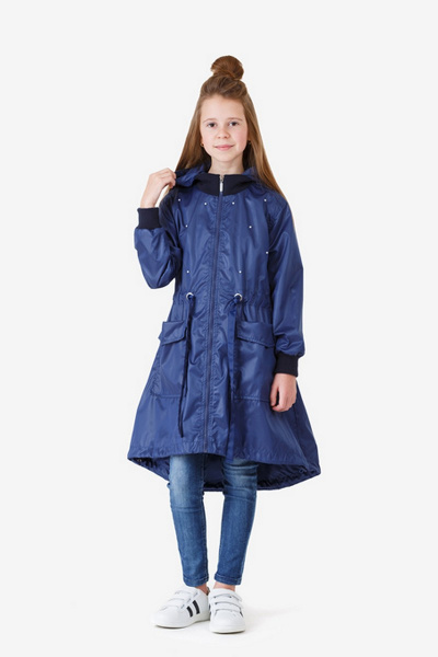 Плащ из плащёвой мемори ткани для демисезона Bell Bimbo 181016 т.синий - фото 2