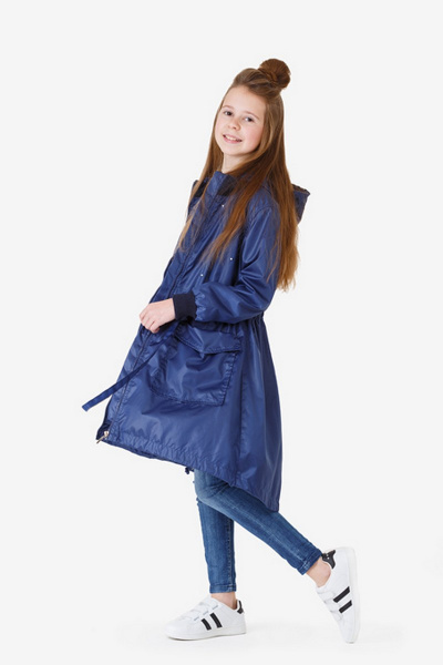 Плащ из плащёвой мемори ткани для демисезона Bell Bimbo 181016 т.синий - фото 1
