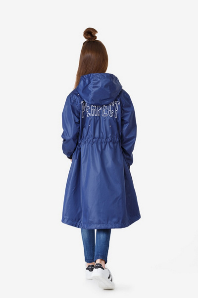 Плащ из плащёвой мемори ткани для демисезона Bell Bimbo 181016 т.синий - фото 5