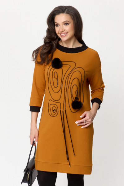 Платье Michel chic 2153 горчичный - фото 2