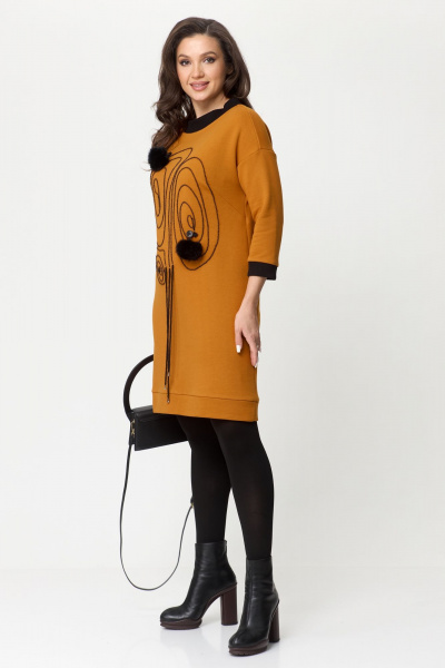Платье Michel chic 2153 горчичный - фото 6
